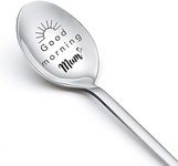 RFTWXHPN Mum Christmas Birthday Gifts from Daughter Son Good Morning Mum Spoon for Mom Mother Mother's Day Funny Spoons Gifts for Mommy Mom Tea Coffee Lovers Gifts Engraved Spoon