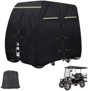 Golf Cart Cover 4 Passenger Heavy Duty, 420D Waterproof Golf Cart Covers Extended Roof Compatible with EZGO Club Car Golf Carts, Outdoor Dustproof 4 Seat Club Car Cover, Black