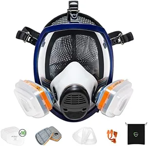 AirGearPro G-750 Respirator Full Face Mask with A1P2 Filters Anti-Gas, Anti-Dust | Gas Mask Ideal for Painting, Woodworking, Construction, Sanding, Spraying, Chemicals, DIY etc