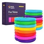 Special Supplies Fun Pull and Stretch Tubes for Kids - Pop, Bend, Build, and Connect Toy, Provide Tactile and Auditory Sensory Play, Colorful, Heavy-Duty Plastic (16)