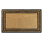 ATMAH Coir Doormat (Natural mat with Border, Brown,35cm X 60cm)