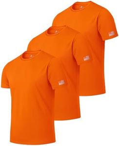 ZITY 3 Pack Men's Swim Shirt UPF 50+ Rash Guard Short Sleeve Sun Protection T-Shirts Fishing Beach Workout Shirts Orange XXX-Large