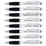 FANTESI 8 Pack Ballpoint Pens, 1.0 mm Rude Pens Novelty Pens Funny Pen Set Retractable Pen for Colleagues Adult Women & Men Students