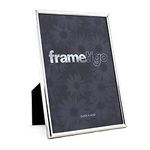 Frametigo Silver Plated Thin Edge Photo Frame - Fits Photo/Print Size A4/8.25"x11.75" (21x29.7cm)