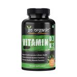 Go Organic Plant based organic, 120 Capsules | Vitamin D3 + K2 Capsules, Vitamin K2-7 to Support Bone & Heart Health in Men & Women