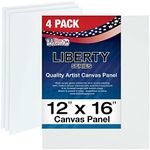 U.S. Art Supply 12 X 16 inch Professional Artist Quality Acid Free Canvas Panel Boards for Painting 4-Pack (1 Full Case of 4 Single Canvas Board Panels)