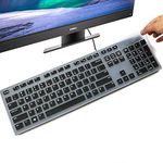 Keyboard Cover for Dell KM636 Wireless Keyboard & Dell KB216 Wired Keyboard/Dell Optiplex 5250 3050 3240 5460 7450 7050/Dell Inspiron AIO 3475/3670/3477 All-in one Desktop Keyboard Cover, Black