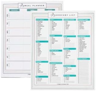 Bright Line Eating Weekly Meal Planner & Magnetic Grocery List - Grocery Shopping List Pad for Fridge w/52 Tear Off Pages (7.25” x 9”) Habit Tracker Calendar (7.25” x 9”)