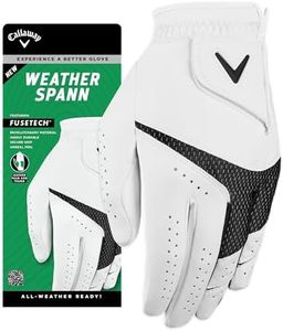 Callaway Golf Weather Spann Glove (Worn on Right Hand, Standard, Large, White)