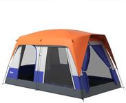 Outsunny 6-7 Man Camping Tent, 3000mm Waterproof Family Tent with Sewn in Groundsheet and Top Light Hook, Portable with Bag, for Fishing Hiking Festival, Orange