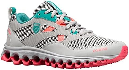 K-Swiss Women's Tubes Trail 200 Running Shoe, Lunar Rock/Blue Turquoise/Fluo Pink, 7.5 M