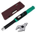 Marsram Adjustable Digital Torque Wrench, 5-99.6ft.lbs/6.8-135N.m, 5-35mm Jaw, Open End Interchangeable Electronic Torque Wrench With Buzzer And LED, For HVAC Car Moto Repair Tool, Calibrated