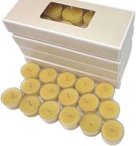 14pc Australian Made Pure Beeswax Tea Lights, 100% Organic Pure Beeswax Tea-Light Candles, 4-5hr Burn Time, Natural Beeswax Tealight Candles, Natural Beeswax Tealights