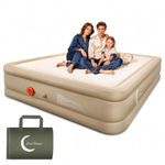 LunaDream Queen Air Mattress with USB Rechargeable Built-in Pump, Wireless Inflatable Airbed, FlexWeave Tech for 1100 lbs Ultra Firm Support, Portable for Home & Camping, Leak Proof Design, Carry Bag