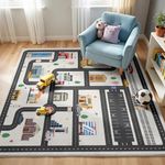 5x7ft Kids City Road Car Play Rug -