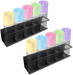 RealPlus Aerosol Spray Can Holder Rack Organizer, 5 Can Spray Bottle Holder Heavy-Duty Steel Wall Mounted for Garage and Workspace, Pack of 2