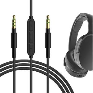 Geekria Audio Cable with Mic Compatible with Skullcandy Hesh Evo Hesh ANC Hesh 3 Crusher Evo Crusher Cable, 3.5mm Aux Replacement Stereo Cord with Inline Microphone and Volume Control (4 ft/1.2 m)