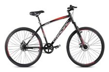 Cradiac Discover PRO Single Speed Steel High Performance Hybrid Cycles for Men with Front Suspension & Disc Brakes | Ideal for 15+ Years, Unisex, Frame Size : 18.5 Inch | 700 * 35C Tires