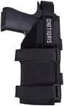 OneTigris Gun Holster - Right Handed Nylon Pistol Holster for Most Compact Medium Full Size Pistol 1911 Glock 17 19 20 21 45 M&P Shield 9mm with Under Barrel Attachment (Black)