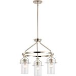 Kichler Everett™ 22.5 Inch 3 Light Round Chandelier with Clear Glass in Polished Nickel
