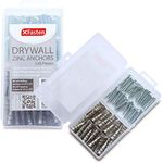 XFasten Zinc Drywall Anchors and Screws Kit, Self Drilling (120 Pieces) Heavy-duty Self-Drilling Zinc Drywall Anchors for Drywall, Sheetrock, Gypsum