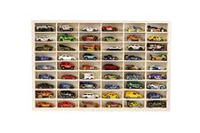 DECOCRAFT Display Cabinet Compatible with Hot Wheels Lorry Design – Toy Storage Shelves with 54 Slots – Heavy Duty Wooden Cube Storage Box – Modern Design