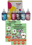 Formujet Combo pack of Sublimation Ink & Sublimation Paper_ DTP SUB_6ColorInk_100g for Epson Printer L800, L1800, L810, L805 and Heat Transfer Paper(A4 X 50, 100 Shee t)