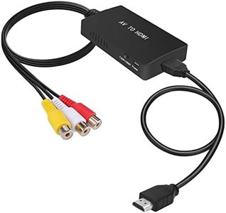 Tengchi RCA to HDMI Converter, Composite to HDMI Adapter Support 1080P PAL/NTSC Compatible with PS one, PS2, PS3, STB, Xbox, VHS, VCR, Blue-Ray DVD Players