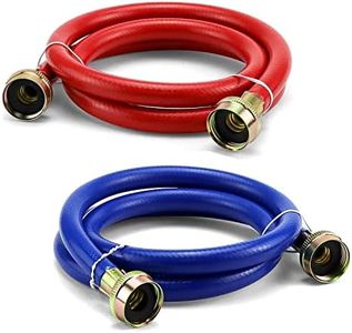 4FT Rubber Washing Machine Hoses for Washer Flexible Burst-proof Rubber Hot and Cold Water hoses 3/4 inch NPT Washer Water Hoses - 2 pack by Fetechmate