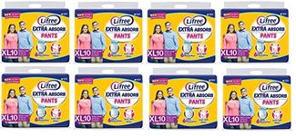 Lifree Extra Absorb Adult Diaper Pants For Unisex Pack of 80, Size : Extra Large