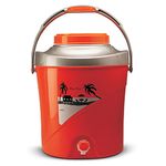 Milton Kool Stallion 27 Insulated Plastic Water Jug, 1 Piece, 21.7 litres, Orange | Food Grade | Easy to Carry | BPA Free | Ideal for Travel | Picnic | Homes | Office | Shops | Clinics