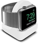 Pokanic Designed Compatible with Apple Watch Stand Holder Mount Series 8/7 / 6/5 / 4/3 / 2/1 / SE - 45mm / 44mm / 42mm / 41mm / 40mm / 38mm Stand with Night Stand Cable Management Slot (White)