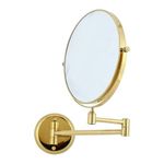 ASTTONUS® Wall Mount Shaving Mirror II Makeup Mirror II Bathroom Mirror with 5X Magnifying Mirror (Gold,8Inch)