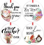 8 Pieces End of Year Teacher Presents 2022 Teacher Ornaments Teacher Appreciation Present End of Year Christmas Ornaments Back to School Decorations Xmas Holidays Decoration for Christmas Party