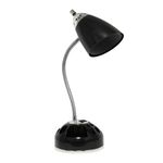 Limelights LD1015-BLK Flossy Lazy Susan Organizer Desk Lamp with Charging Outlet, Black