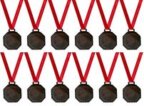 Be Win Mild Steel/MS Medal/Event Medal Size-2'' Inch Dia (Brown, Set of 6 Pcs)