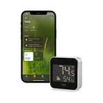 Eve Weather - Apple HomeKit Connected Weather Station for Tracking Temperature, Humidity & barometric Pressure, Weather Trend, IPX4 Water Resistance, Display, Bluetooth, Thread, Black/Silver