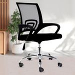 Casa Haus, Ergonomic Desk Chair Mesh Computer Chair with Lumbar Support Armrest Executive Rolling Swivel Adjustable Mid Back Office Chair -Black & Black Handle