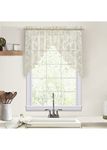 LOFT LIVING Louis Embroidered Floral Lace Window Curtain Swag Pair 72" x 32" in Ivory