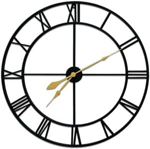 Blorple 36inch/91cm Large Wall Clocks for Living Room Decor,Wall Clocks Battery Operated,Metal,Decorative,Analog,Silent, Non Ticking,Extra Large Wall Clock (Iron Roman Numerals, 36 inches)