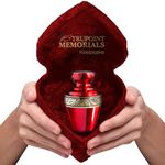 Trupoint Memorials Small Urns for Human Ashes Keepsake – Mini Urns for Human Ashes for Mom/Dad, Cremation Keepsakes for Ashes, Small Urn for Ashes for Women/Men – Small, Grecian Red with Heart Box