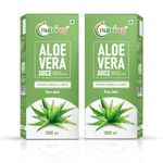 NutriOrg Aloe Vera Juice 2L (Pack of 2 * 1L) | Pure & Pulp Extracted | No Added Sugar | Rich in Vitamin A, C & E | Recommended for healthy skin and hair