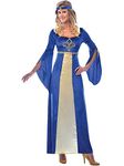 amscan 9905081 Adults Medieval Maiden In Blue Fancy Dress Costume (UK Dress Size 10-12)