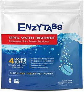 (4 Month Supply) - Enzytabs Septic Tank System Treatment, Billions of Enzyme Producing Bacteria Reduce Bad Odours and Help Prevent Backups, 4 Month Supply (4 Tablets)