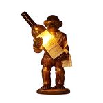 Retro Industrial Table Lamp Resin Monkey Wine Bottle Light E14 Bedside LED Desk Lights Children's Night Light Decorative Lighting Fixtures for Bedroom Living Room Study Balcony Club Hotels Loft,Gold