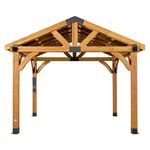 Backyard Discovery Arlington 12x10 All Cedar Gazebo, Walnut, Insulated Steel Roof, Water Resistant, Wind Resistant up to 100 MPH, Withstand 6,391 lbs of Snow