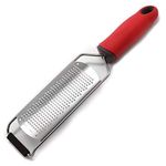 Spatlus Zester, Stainless Steel Cheese Grater, Professional Lemon Zester Tool, Zester for Kitchen with Plastic, Hand Grater Cover for Vegetable, Hard Fruit, Lemon, Citrus, Potato Broad (Red)