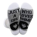 Anime Novelty Socks Anime Lover Gift Just A Girl Who Loves Anime Socks Anime Fans Gift Cute Anime Series Socks (Loves Anime Socks)