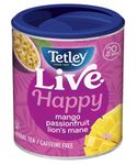 Tetley Live Happy Mango Passionfruit Herbal Tea - 20 Tea Bags, 40 Grams, Naturally Caffeine Free