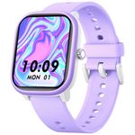Fikami SmartWatch for Kids Girls Boys No APP/Phone Needed, 1.83" IP68 Waterproof Sport Kids Watch Pedometer, Heart Rate, Sleep Monitor, Step Counter, 12 Puzzle Games for Girls Boys Teens 6-16 (Purple)